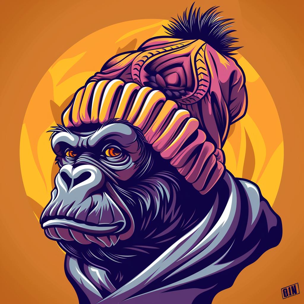 gorilla  anthropomorphic  streetwise  minimal  hat  character  urban  illustration  vector  simple 958287