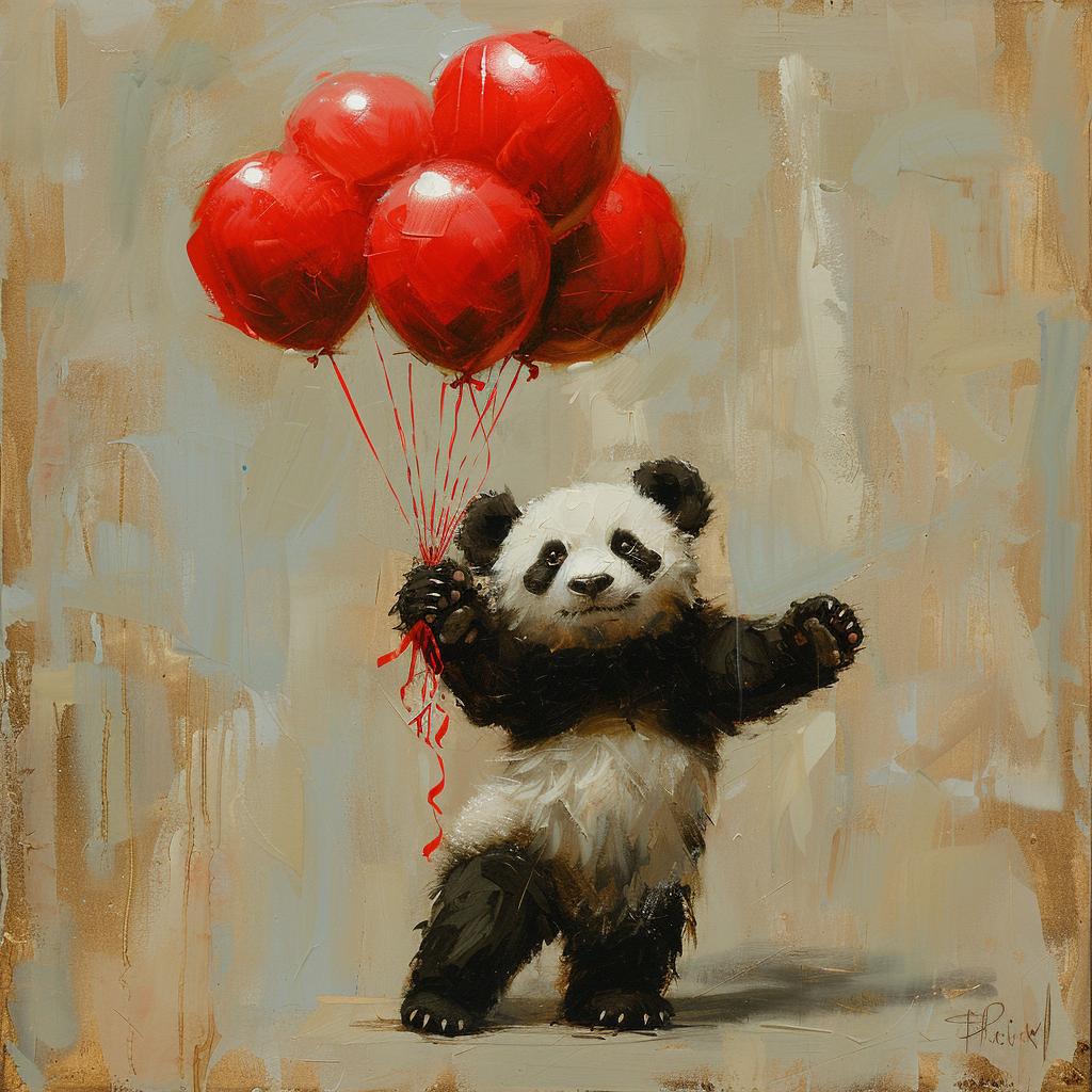 panda  balloons  cute  adorable  sheepish  painting  playful  colorful  childlike  whimsical 923680