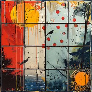 garden  encaustic  paint  sun  birds  palette  knife  impasto  colorful  natural 1066214