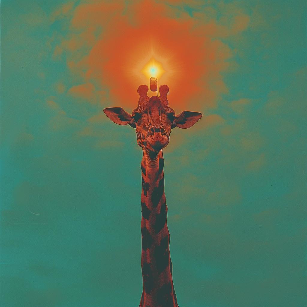 surreal  album  cover  giraffe  lighting  teal  orange  rich  technicolor  creative 974854