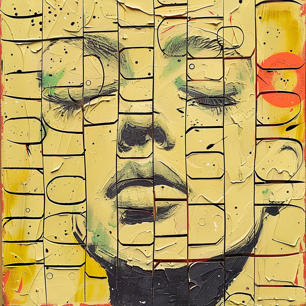 woman  face  yellow  background  encaustic  art  palette-knife  impasto  abstract  vibrant 950966