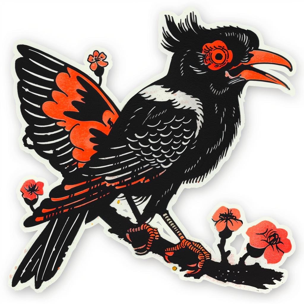illustration  tattoo  bird  branch  flowers  black  sticker  flash  design  art 927657
