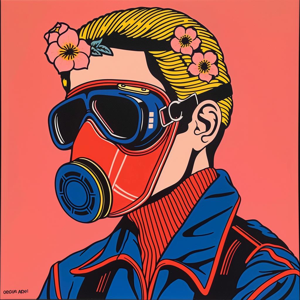hazmat  worker  mask  Francesco  Francavilla  symmetrical  Japanese  design  minimal  bold 1025101