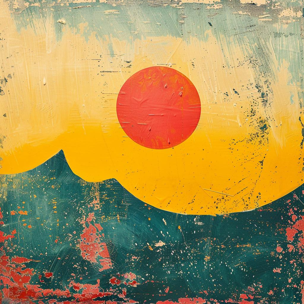 sun  mountains  landscape  vibrant  colors  abstract  hyper-realistic  screenprinting  Etel  Adnan 959980