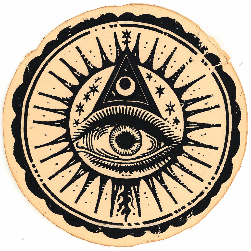 illuminati  badge  symmetrical  spiritual  occult  eye  design  provocative  dark  art 933118
