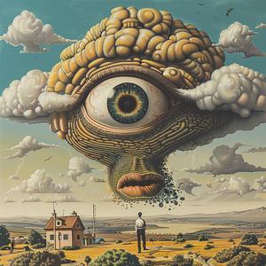 painting  man  eye  sky  surreal  expression  contemplative  dreamlike  visual  art 1073250