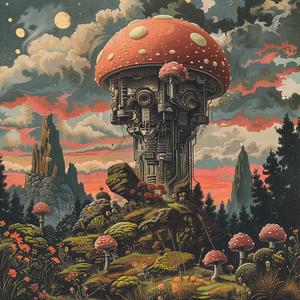 mushroom  tower  nature  fantasy  forest  chromolithography  artistic  whimsical  colorful  intricate 1053211