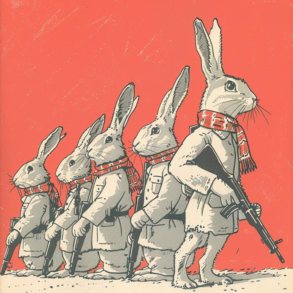 rabbits  military  uniforms  guns  battle  Moebius  Chris  Bachalo  fantasy  art 923377