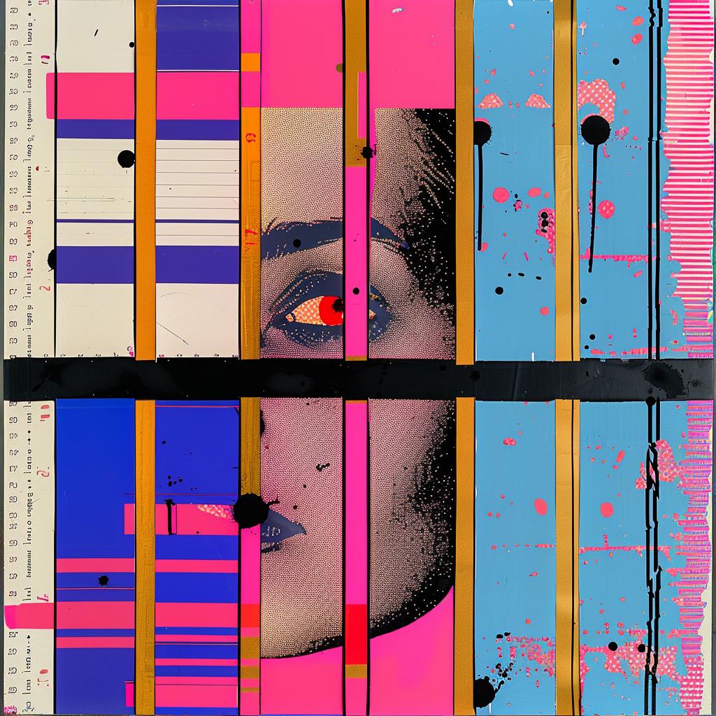 colorful  face  red  eyes  collage  geometry  portrait  modern  vibrant  artwork 1019769