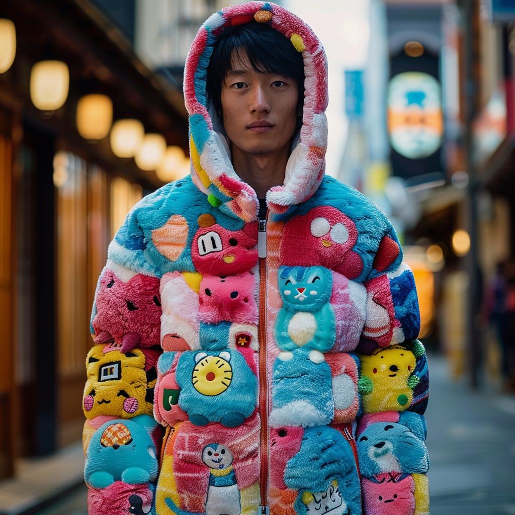 model  jacket  plush  animals  colorful  Doraemon  Astro  Boy  fashion  scene 970680