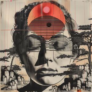 surreal  album  Creations  screenprint  hyper-realistic  woman  red  sun  art  creative 1037006