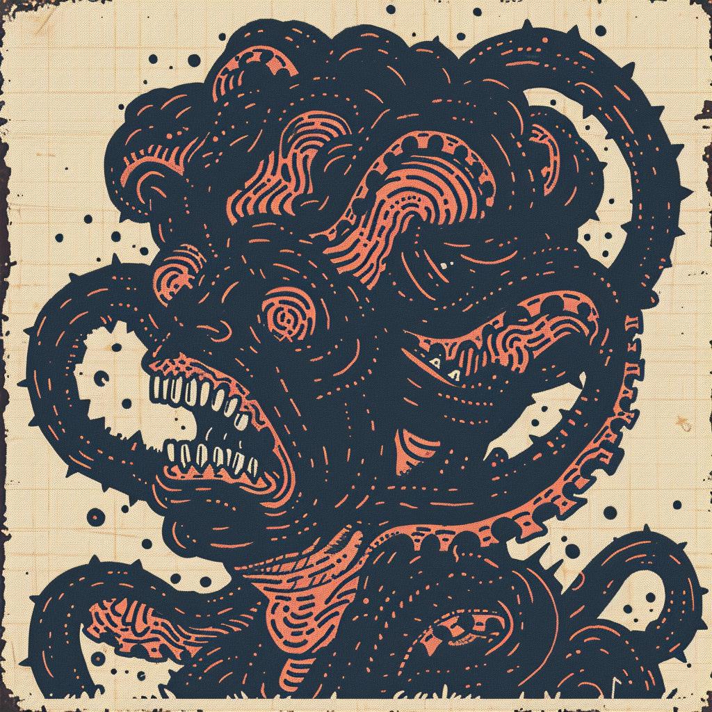 octopus  tentacles  grungy  background  dark  surreal  illustration  introspective  concept  art 931899