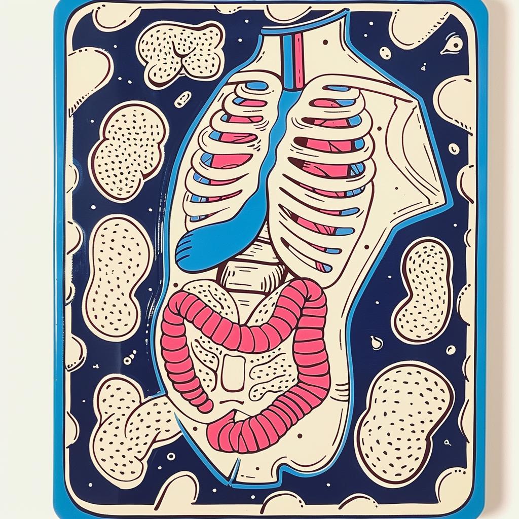 surreal  anatomical  minimalist  poster  skeleton  organs  blue  white  art  design 961519