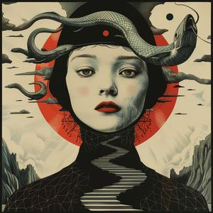 surreal  album  cover  risograph  symbolist  hyper-realistic  screenprinting  creative  art  Japanese 1077602