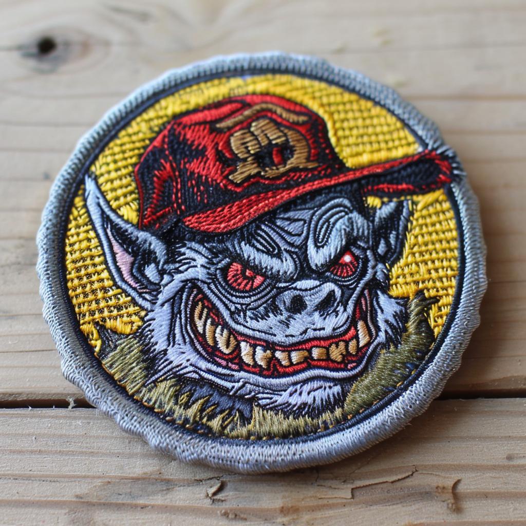 patch  monster  streetwear  chenille  angry  contrast  colors  simple  minimal  design 954726