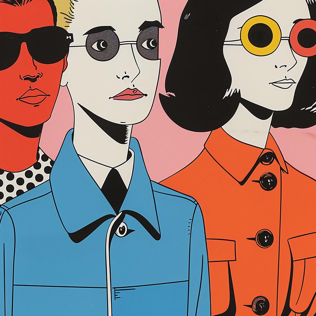 surreal  album  cover  poster  three  people  sunglasses  artistic  graphic  creative 1019561