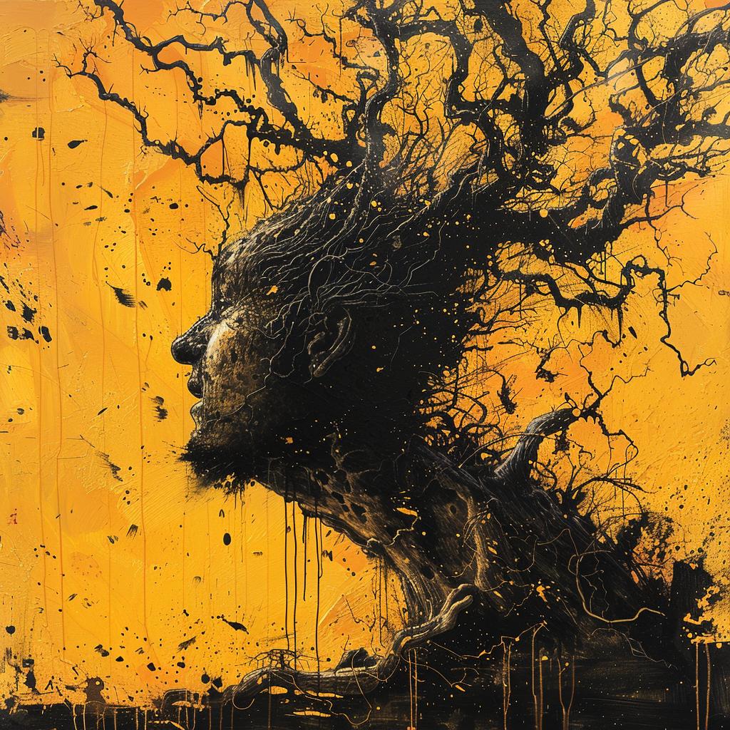 surreal  album  cover  DALeast  screenprinting  man  tree  head  trunk  creative 960378