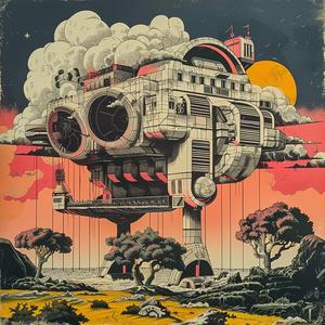 surreal  album  cover  band  sky  falling  risograph  symbolist  screenprinting  art 1036970
