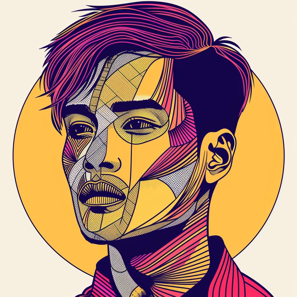 Pop  Art  Asian  Man  Geometric  Colorful  Portrait  Digital  Contemporary  Vibrant 937230