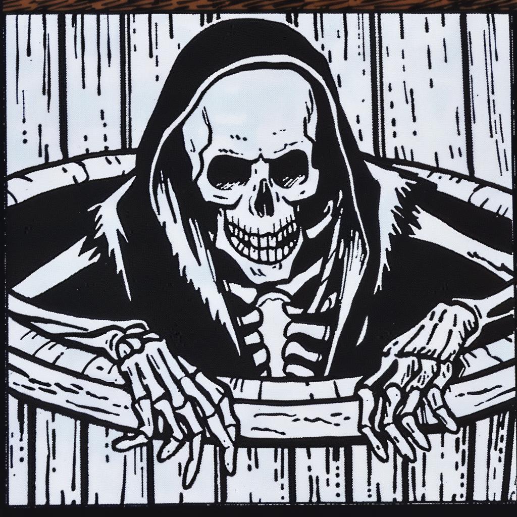 grim  reaper  skeleton  hot-tub  skull  black  white  drawing  humor  surreal 1028208