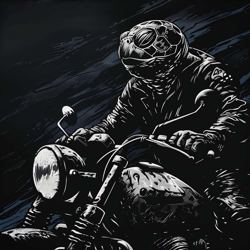 turtle  motorcycle  drawing  man  riding  black  white  illustration  artwork  funny 1025514