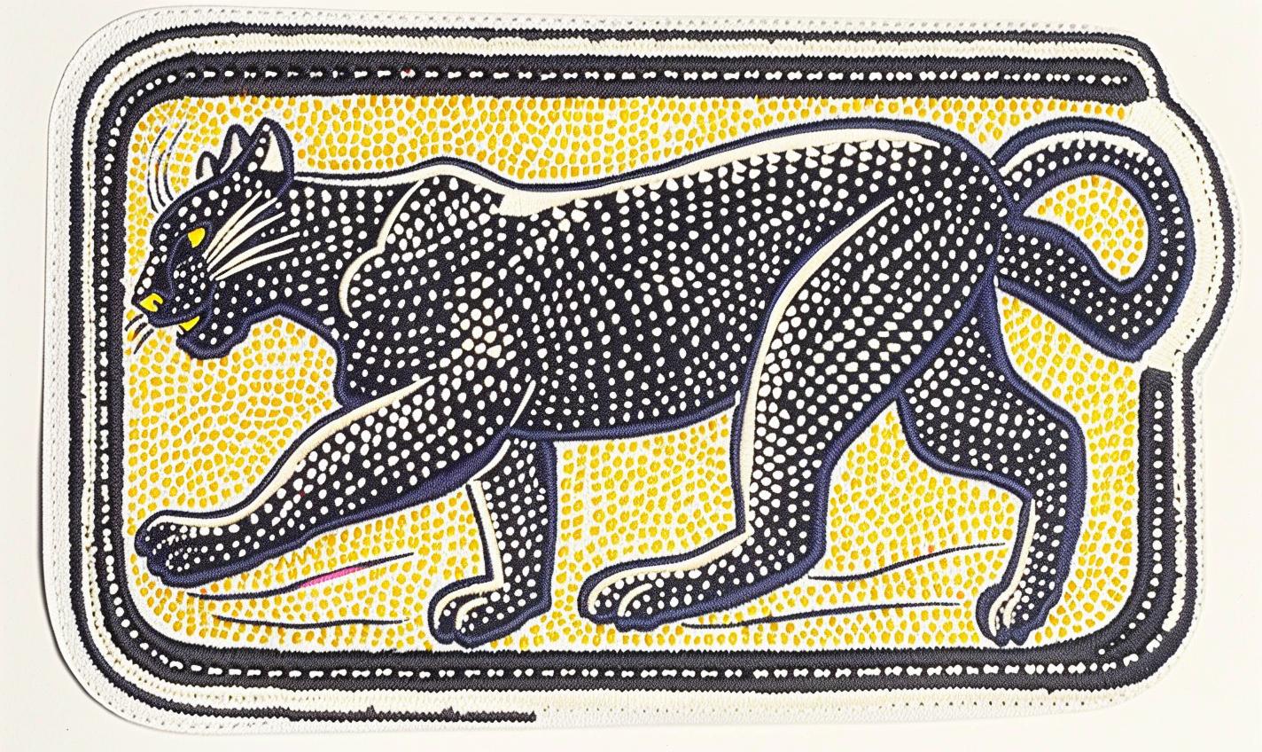cat  striped  yellow  black  minimal  patch  chenille  streetwear  stitch  background 961081