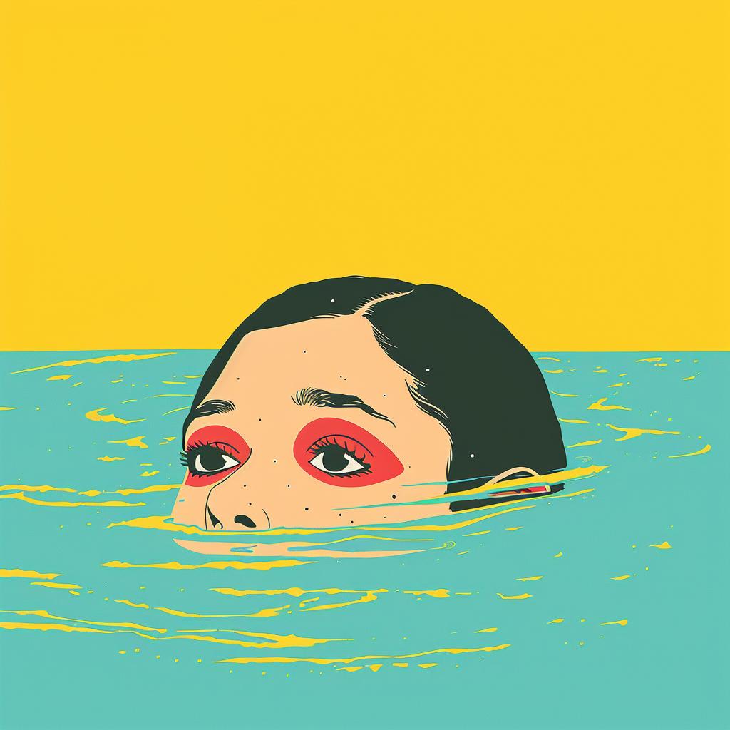 surreal  album  cover  water  woman  eye  red  painting  creative  Joan 978541