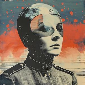 woman  helmet  red  blue  painting  chromolithography  bold  dramatic  conceptual  artistic 1039948