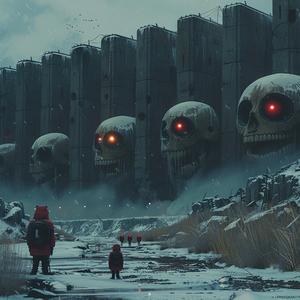 pandas  building  ominous  skulls  Simon  Stalenhag  urban  art  surreal  people 1079960