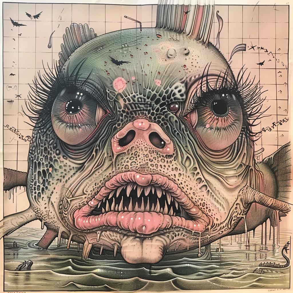 drawing  fish  teeth  monster  1917  dark  illustration  surreal  ocean  weird 948138
