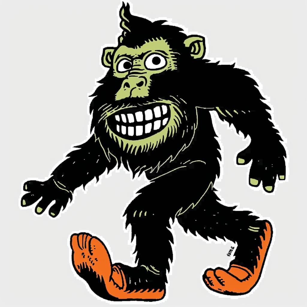 monkey  smile  cartoon  happy  animal  playful  illustration  whimsical  character  humor 939865