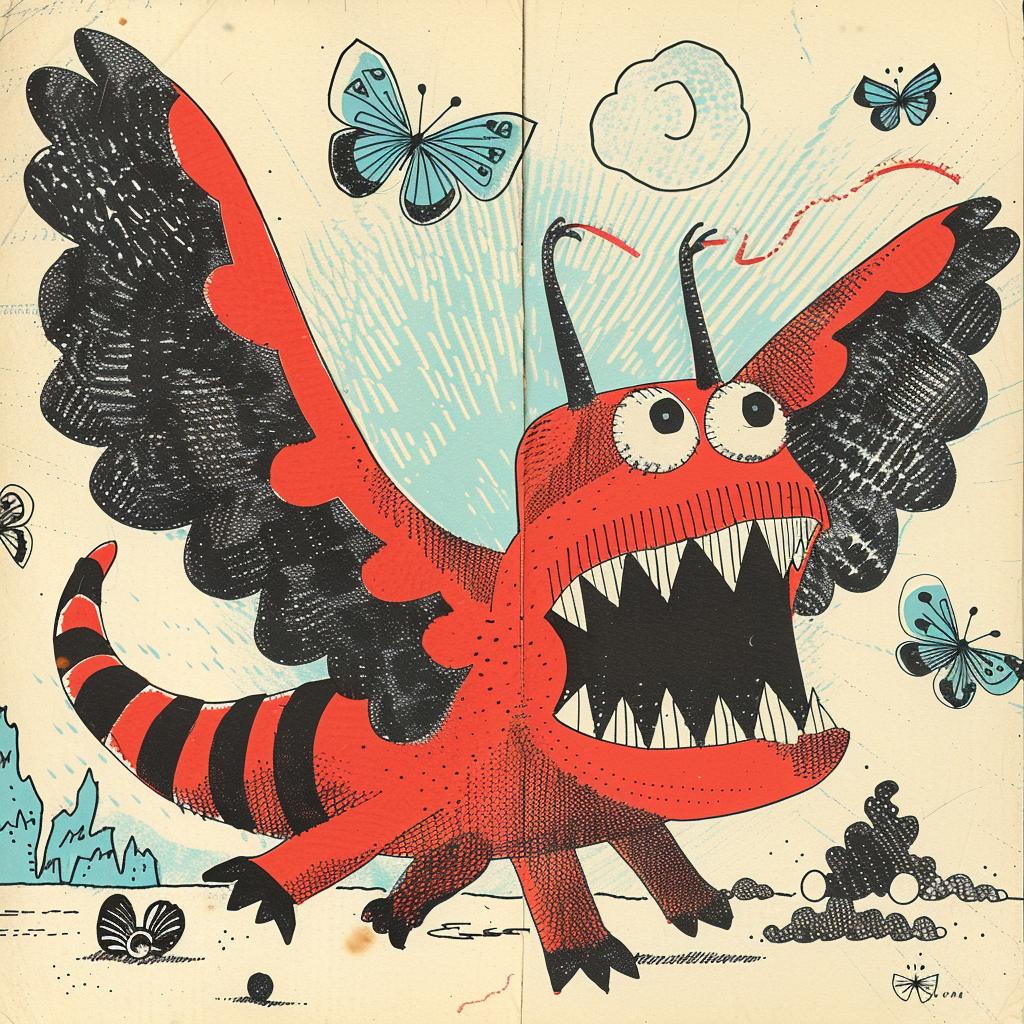 surreal  dragon  butterflies  hyperrealistic  colorful  artistic  design  book  joyful  chromoluminosity 918646