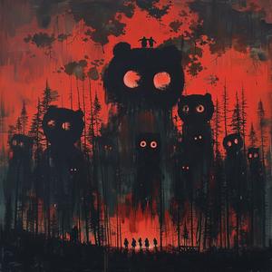 pandas  ominous  occult  people  rain  red  lights  Stalenhag  art  Gottlieb 1079952