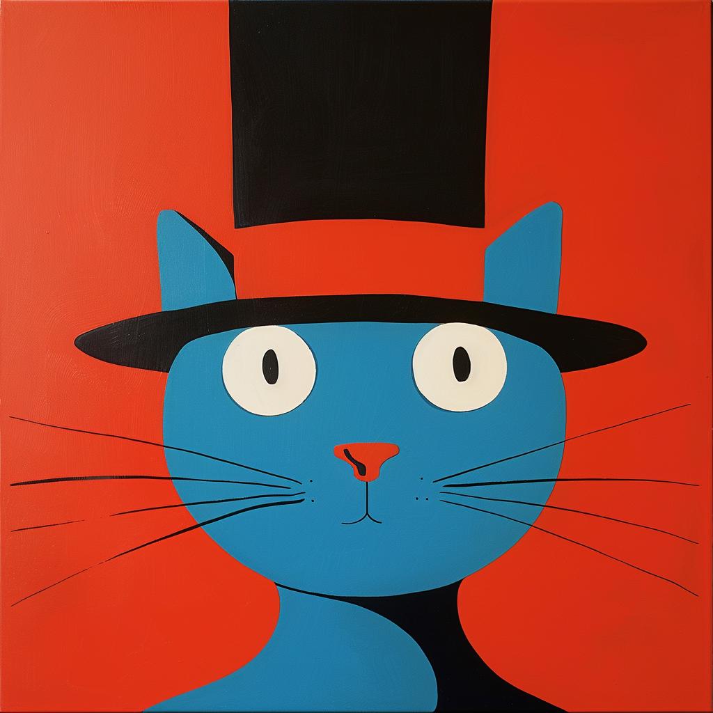 blue  cat  top  hat  surreal  painting  creative  album  cover  whimsical 1017788