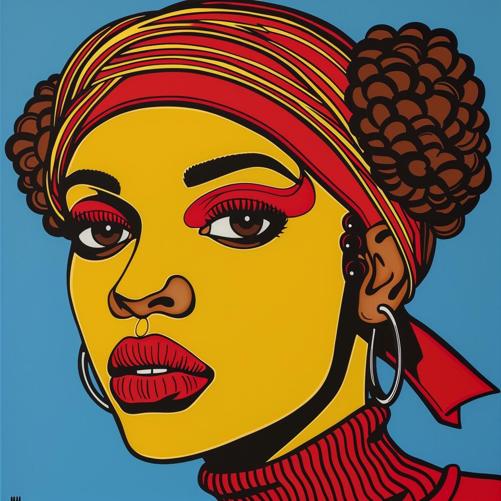 painting  woman  red  yellow  hair  colorful  artistic  stylized  expression  vibrant 1022783