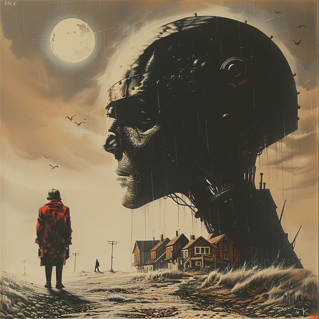 man  robot  abstract  walking  painting  futuristic  sci-fi  imaginative  artistic  drama 1035138