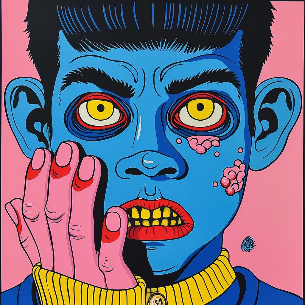 japanese  horror  film  poster  Junji  Ito  painting  boy  face  emotion 1022438