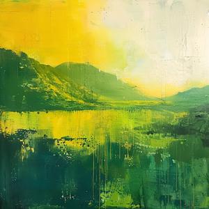abstract  green  lake  mountains  serene  minimalistic  nature  landscape  tranquil  visual 1038802