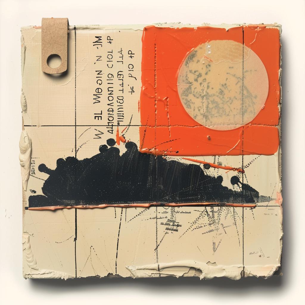 design  orange  black  encaustic  paint  palette  knife  impasto  composition  art 969834