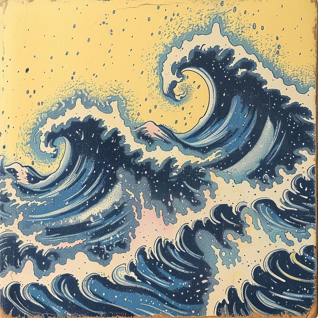 tile  painting  wave  graphic  design  blue  white  abstract  decor  art 917486
