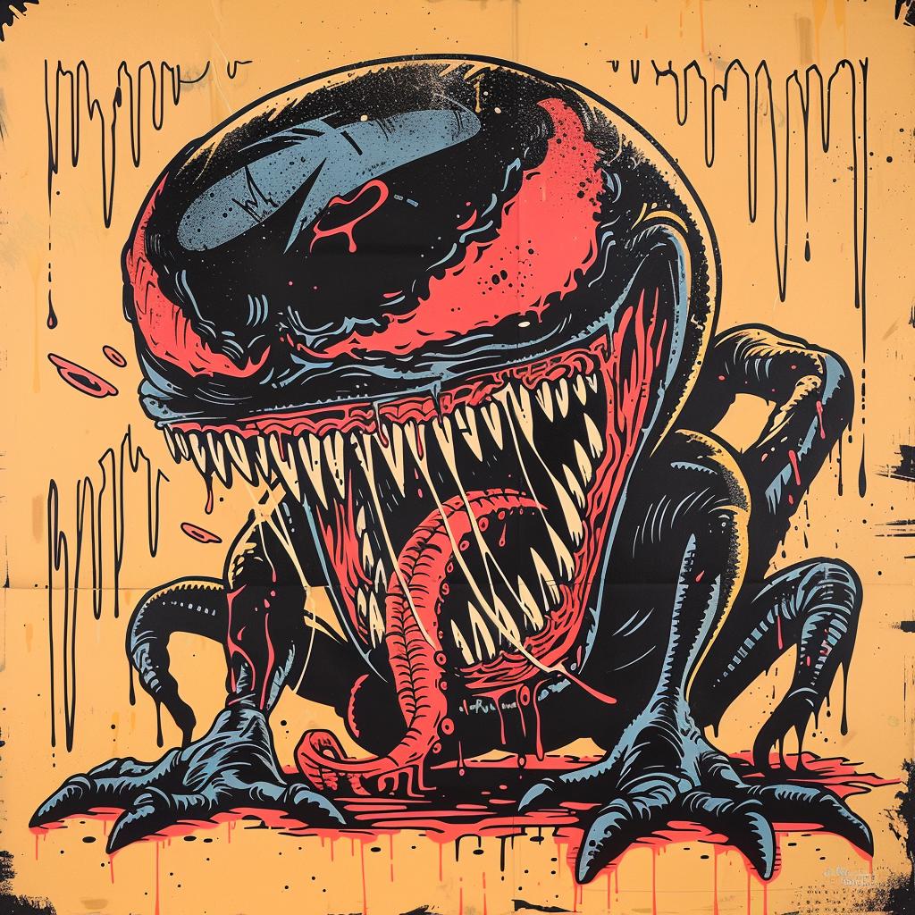 poster  venom  black  red  comic  character  style  vivid  action  dynamic 929736