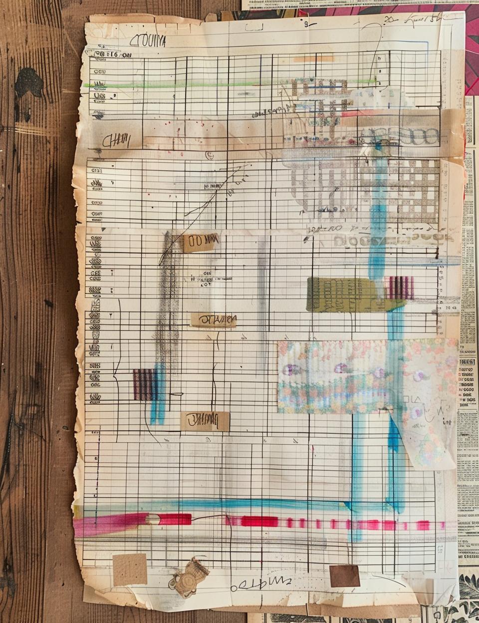 drawing  vintage  paper  patchwork  markings  marginalia  found  faded  aged  documents 962115