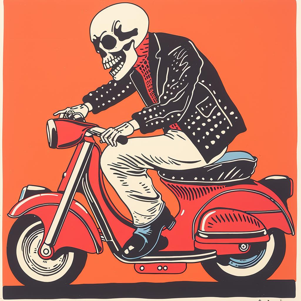 skeleton  scooter  design  surreal  lighting  glow  volumetric  art  style  original 962809