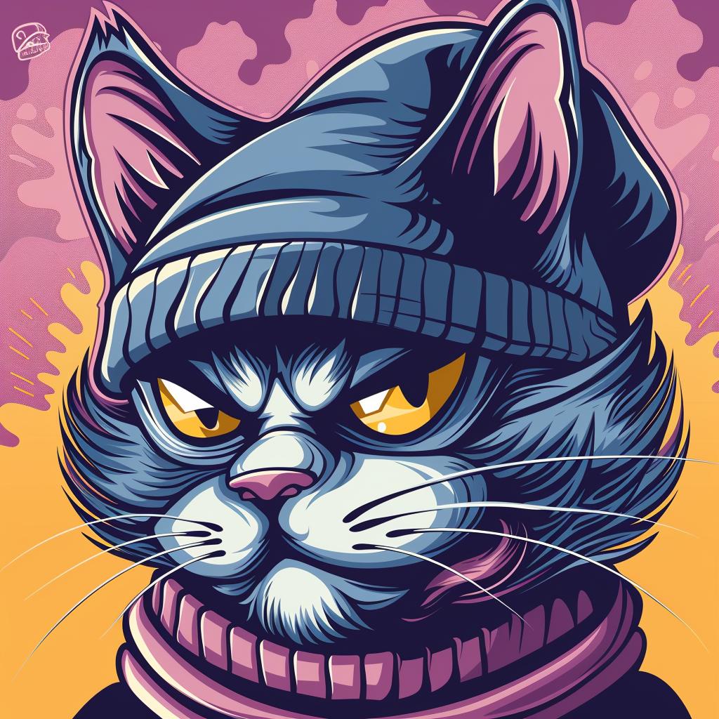 cat  hat  scarf  cute  animal  illustration  playful  streetwise  urban  stylized 958309