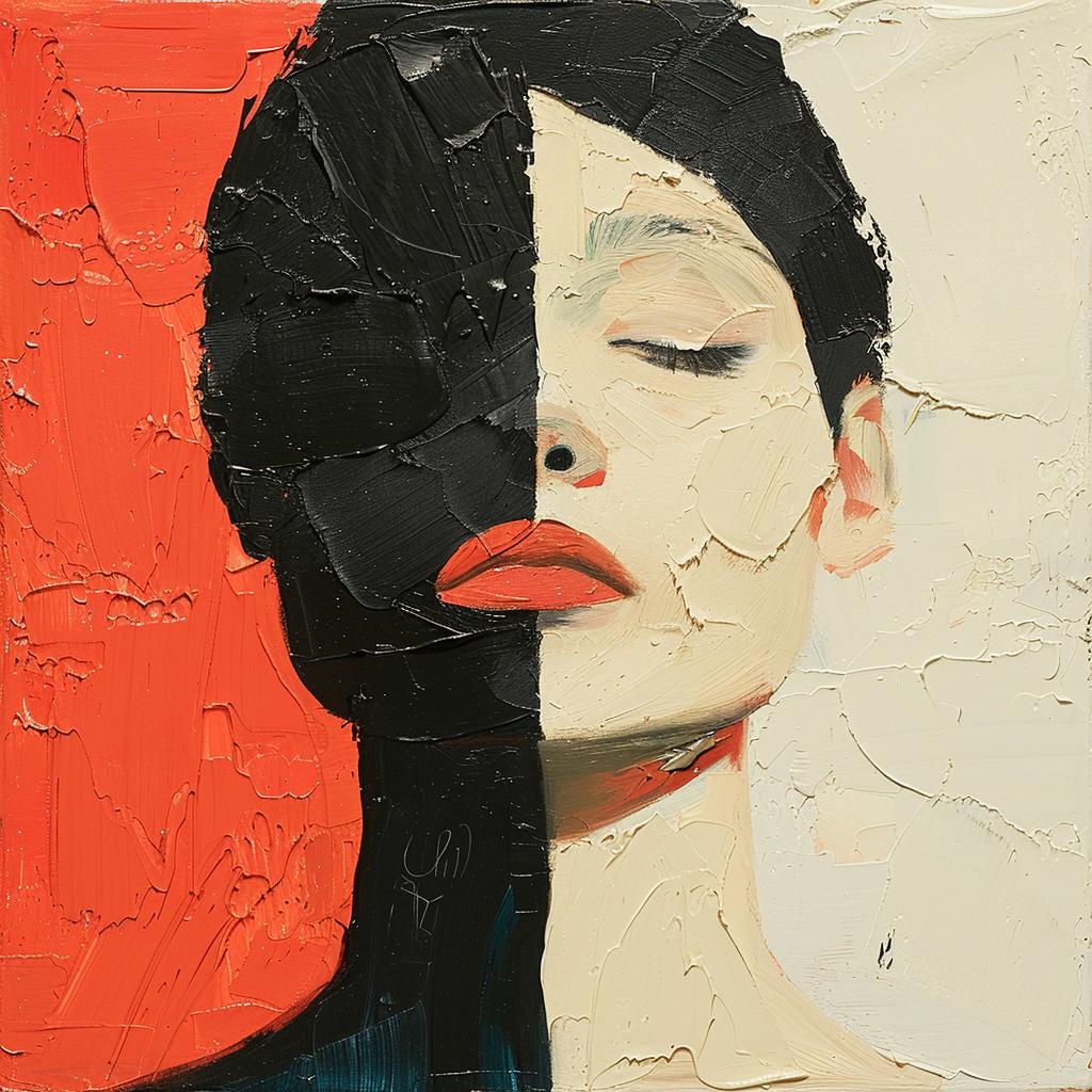album  cover  painting  woman  black  white  impasto  imperfect  bold  cream 941684