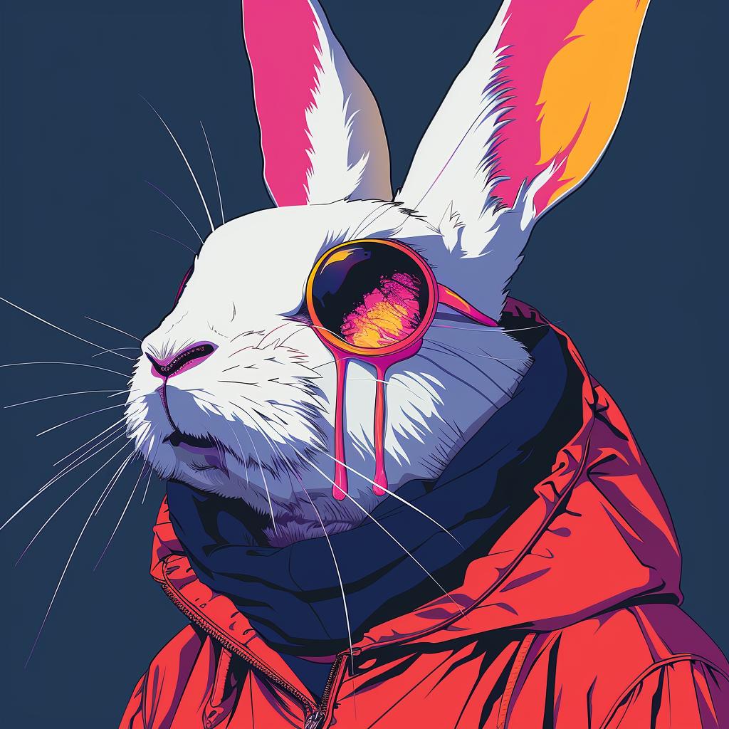 rabbit  sunglasses  street  style  vibrant  cute  anthropomorphic  make-up  colorful  jacket 958032