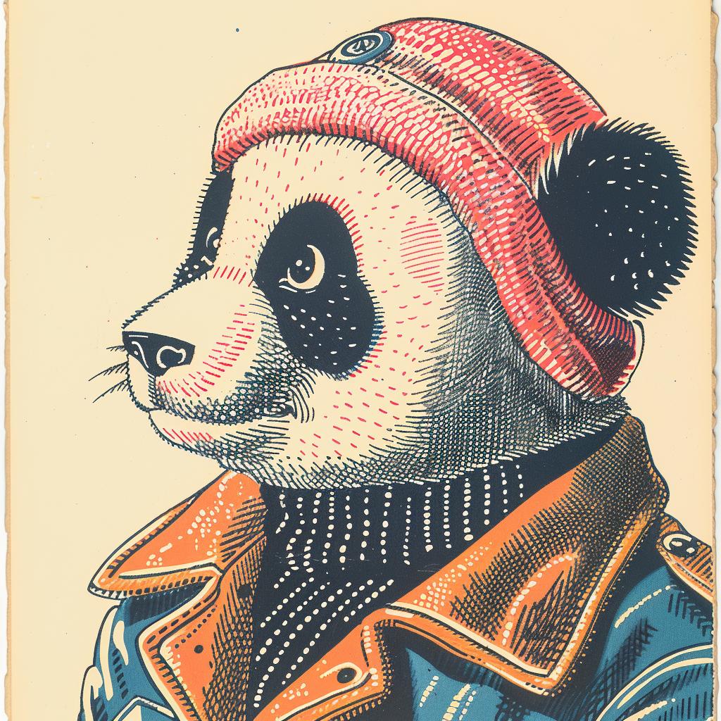 panda  motorcycle  surreal  hat  clothing  glow  natural  art  red  Ed Ruscha 962915