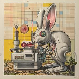 rabbit  computer  anthropomorphic  drawing  art  surreal  humor  technology  animal  whimsical 1037221
