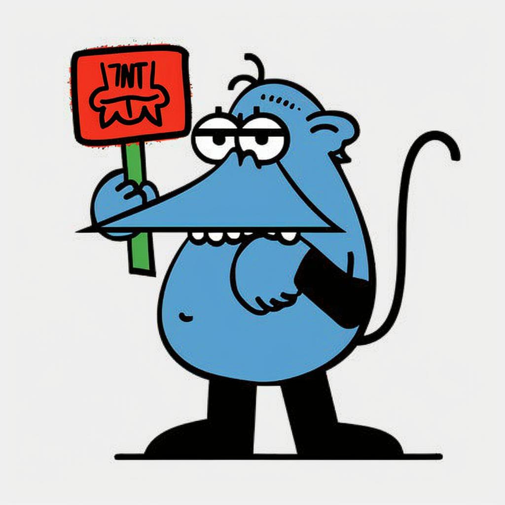 cartoon  monkey  sign  colorful  playful  humor  illustration  funny  whimsical  character 1027373