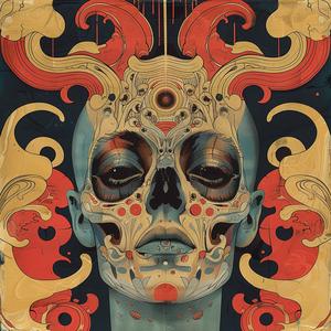 surreal  poster  skull  colorful  design  Todd  White  Risograph  hyper-realistic  symbolist 1079187